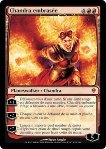 Chandra embrasée, carte Magic ZEN 120 — extension Zendikar
