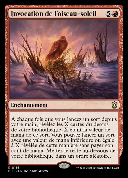 Invocation de l'oiseau-soleil, carte Magic BLC 116 — extension Bloomburrow Commander