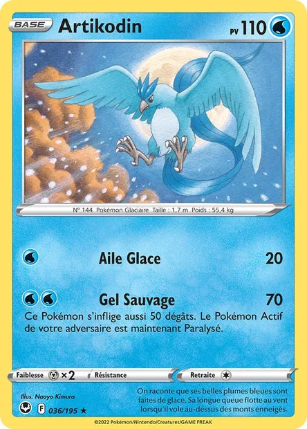 Artikodin, carte Pokémon SIT 036 — extension Tempête Argentée