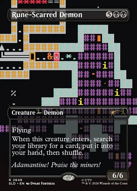 Rune-Scarred Demon, Magic card SLD 2649 — Secret Lair Drop set