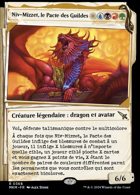 Niv-Mizzet, le Pacte des Guildes, carte Magic MKM 368 — extension Murders at Karlov Manor