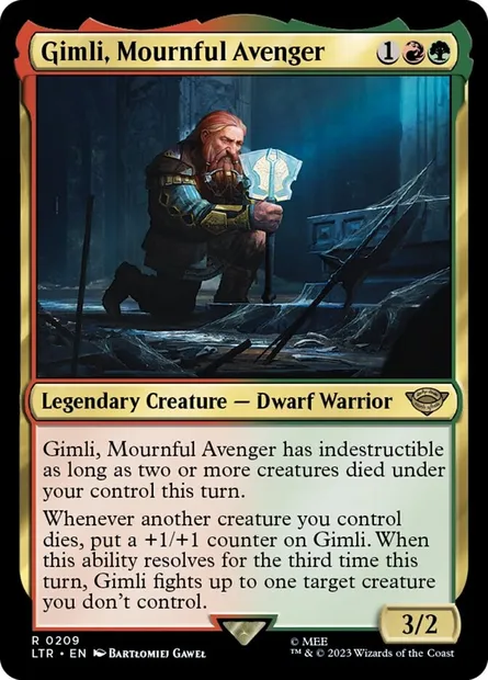 Gimli, Mournful Avenger, Magic card LTR 209 — The Lord of the Rings: Tales of Middle-earth set