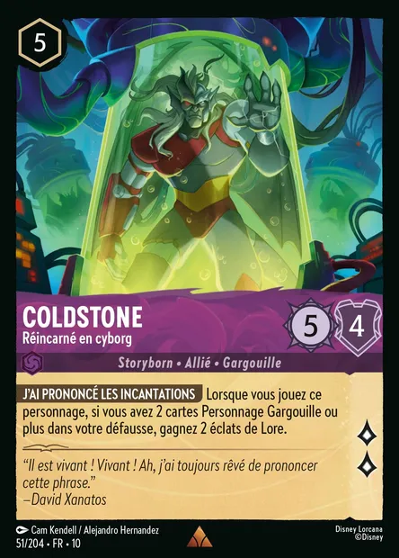 Coldstone - Réincarné en cyborg, carte Disney Lorcana CH10-051 — extension Lueurs dans les Profondeurs