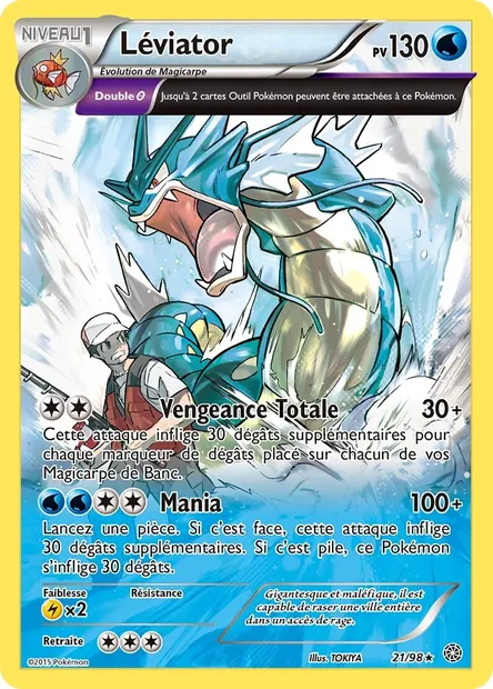 Léviator, carte Pokémon AOR 21 — extension Origines Antiques