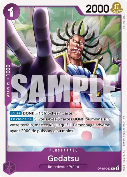 Gedatsu, carte One Piece OP15-063 — extension AVENTURE SUR L'ÎLE DE DIEU