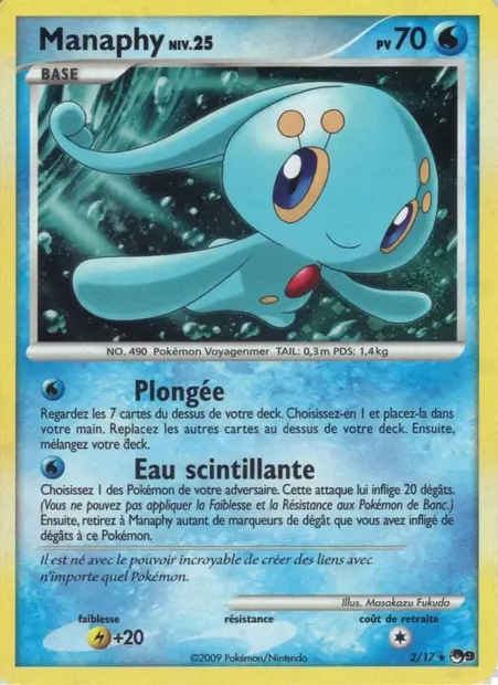 Manaphy, carte Pokémon P9 2 — extension POP Série 9