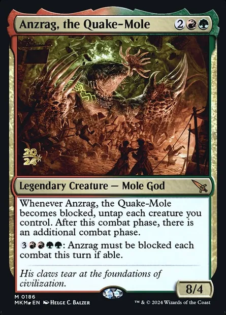 Anzrag, the Quake-Mole, Magic card PMKM 186s — Murders at Karlov Manor Promos set