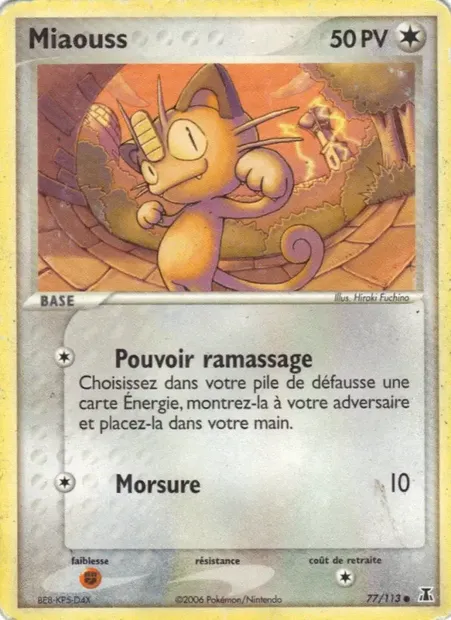 Miaouss, carte Pokémon DS 77 — extension EX Espèces Delta