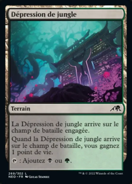 Dépression de jungle, carte Magic NEO 269 — extension Kamigawa: La Dynastie Néon