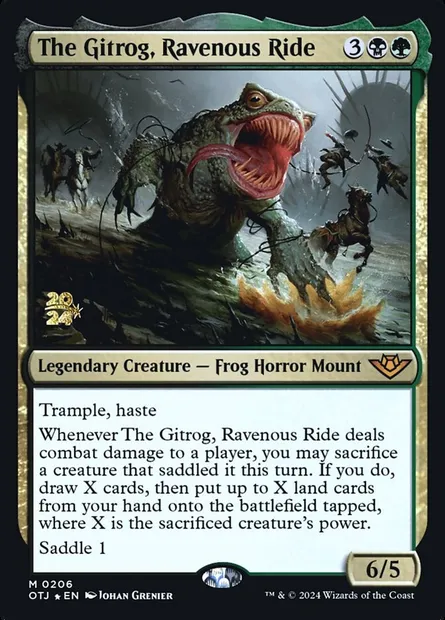 The Gitrog, Ravenous Ride, Magic card POTJ 206s — Outlaws of Thunder Junction Promos set