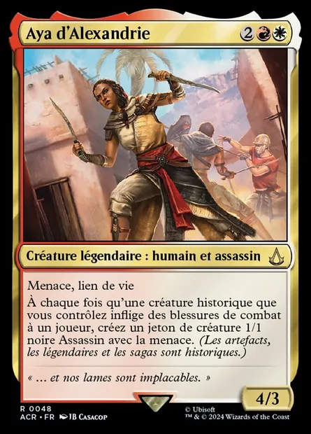 Aya d'Alexandrie, carte Magic ACR 48 — extension Assassin's Creed