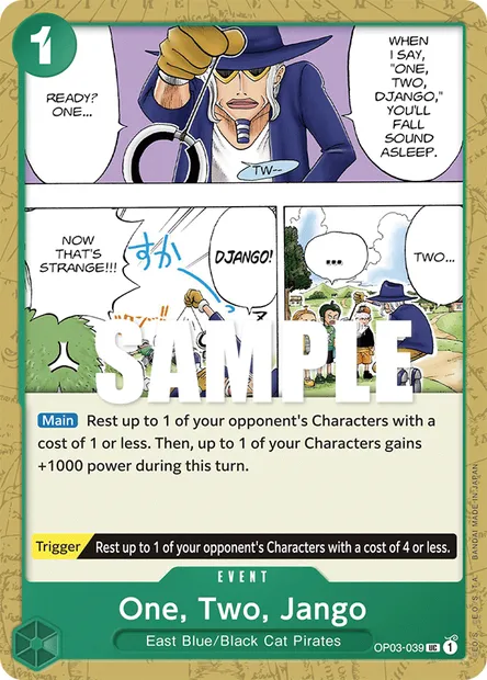 One, Two, Jango, One Piece card OP03-039 — PILLARS OF STRENGTH set