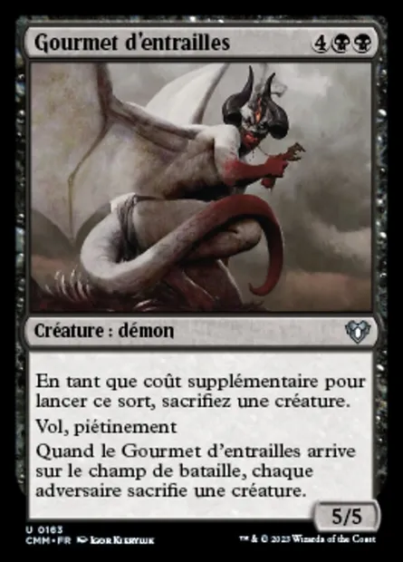 Gourmet d'entrailles, carte Magic CMM 163 — extension Commander Masters