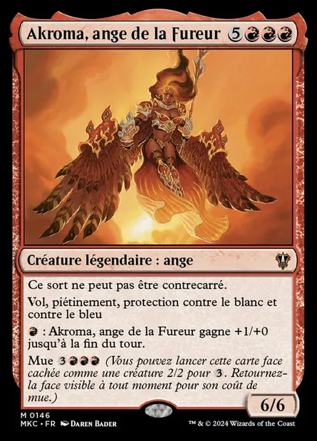 Akroma, ange de la Fureur, carte Magic MKC 146 — extension Murders at Karlov Manor Commander