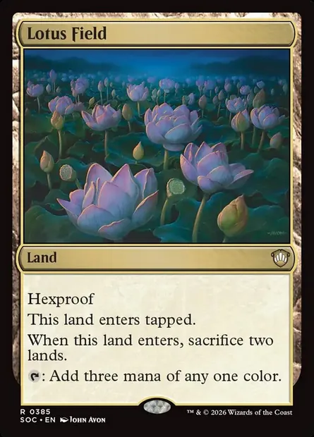 Lotus Field, Magic card SOC 385 — Secrets of Strixhaven Commander set