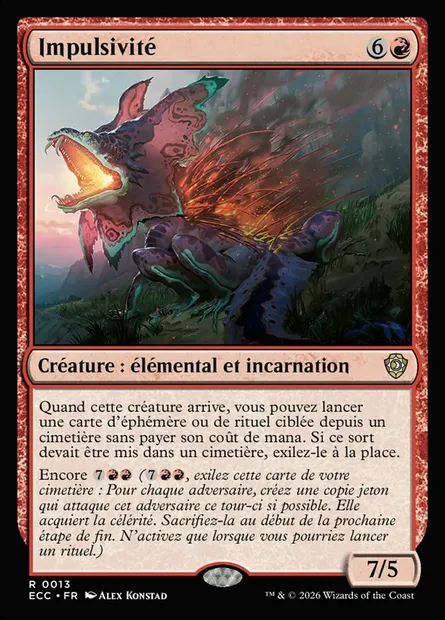 Impulsivité, carte Magic ECC 13 — extension Lorwyn Eclipsed Commander