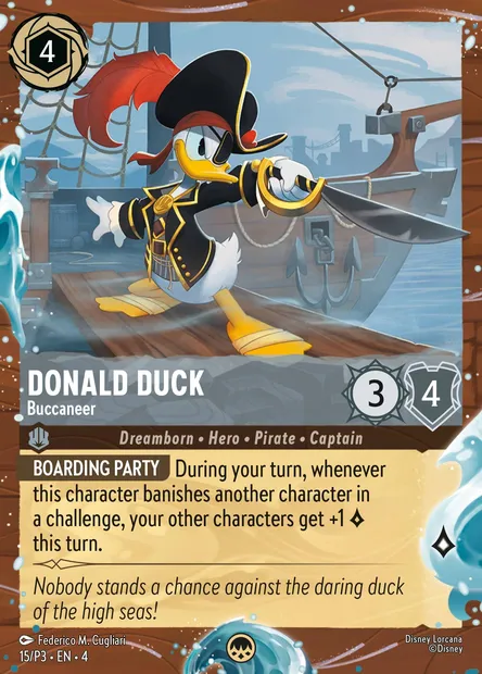 Donald Duck - Buccaneer, Disney Lorcana card P3-015 — P3 set