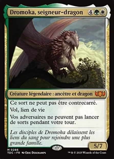 Dromoka, seigneur-dragon, carte Magic TDC 286 — extension Tarkir: Dragonstorm Commander