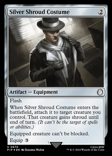 Silver Shroud Costume, Magic card PIP 670 — Fallout set