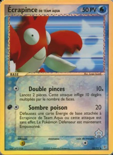 Écrapince de Team Aqua, carte Pokémon MA 26 — extension EX Team Magma vs Team Aqua