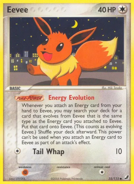 Eevee, Pokémon card UF 55 — Unseen Forces set