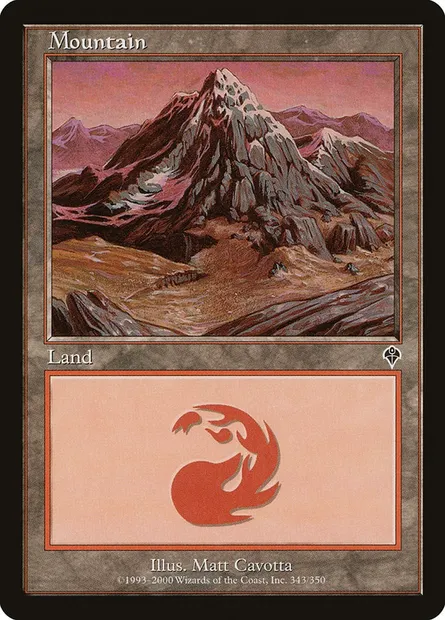 Mountain, Magic card INV 343 — Invasion set