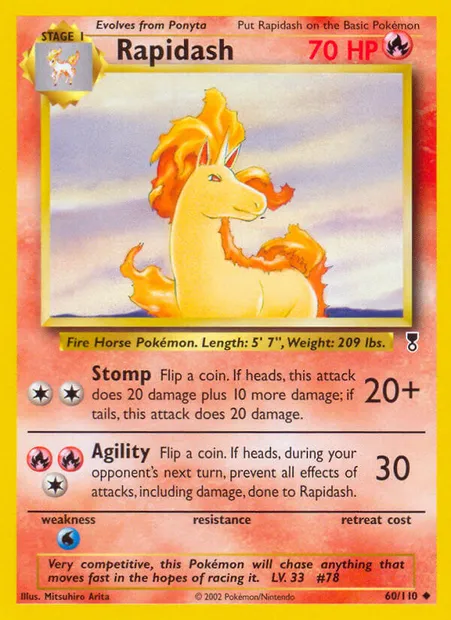 Rapidash, Pokémon card LC 60 — Legendary Collection set
