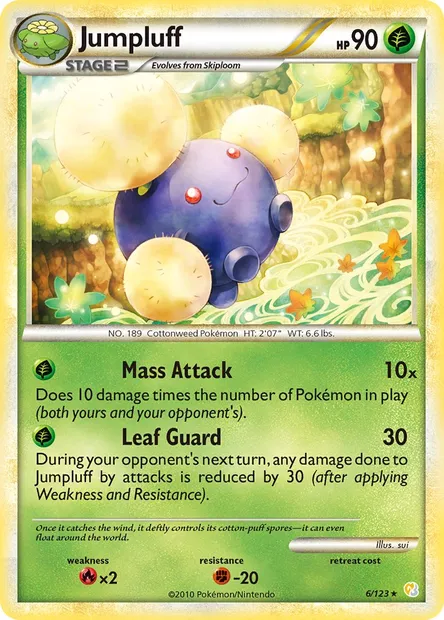 Jumpluff, Pokémon card HS 6 — HeartGold SoulSilver set