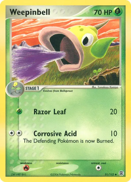 Weepinbell, Pokémon card RG 51 — FireRed & LeafGreen set