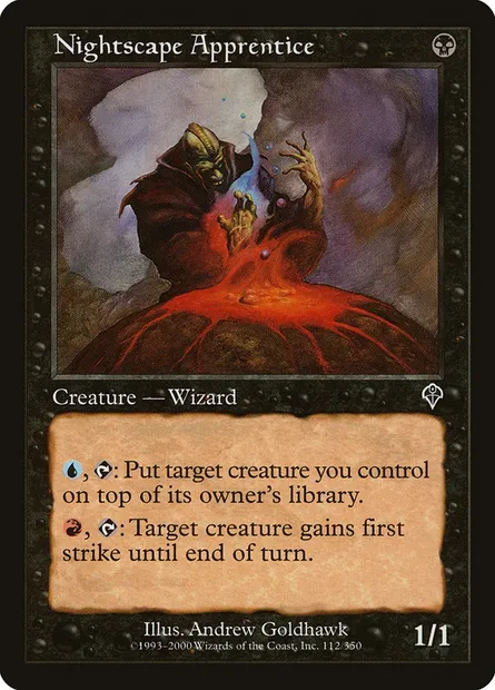 Nightscape Apprentice, Magic card INV 112 — Invasion set