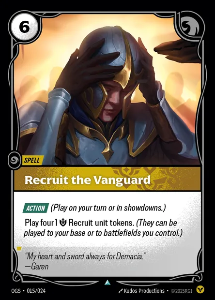 Recruit the Vanguard, carte Riftbound OGS 015 — extension Proving Grounds