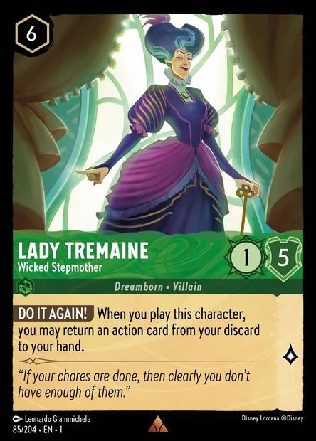 Lady Tremaine - Wicked Stepmother, Disney Lorcana card CH1-085 — The First Chapter set
