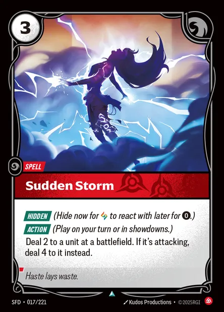 Sudden Storm, Riftbound card SFD 017 — Spiritforged set