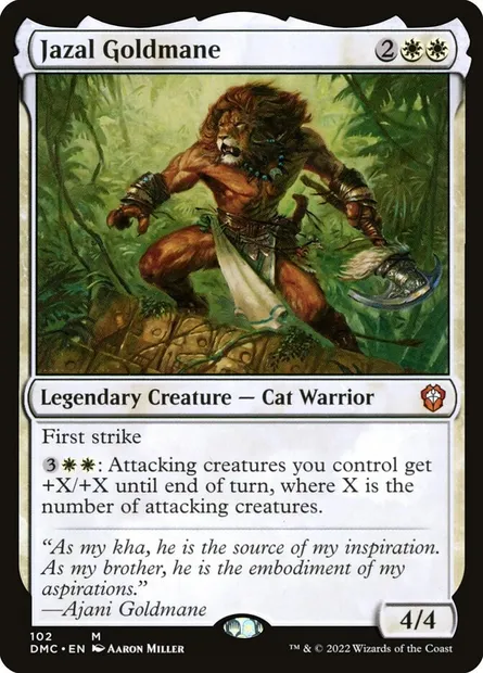 Jazal Goldmane, Magic card DMC 102 — Dominaria United Commander set