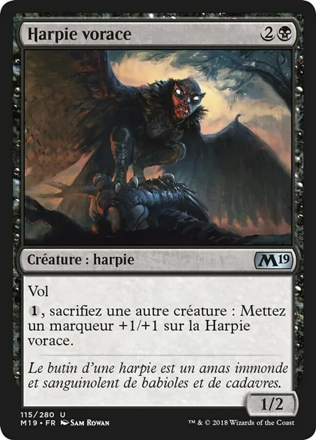 Harpie vorace, carte Magic M19 115 — extension Core Set 2019