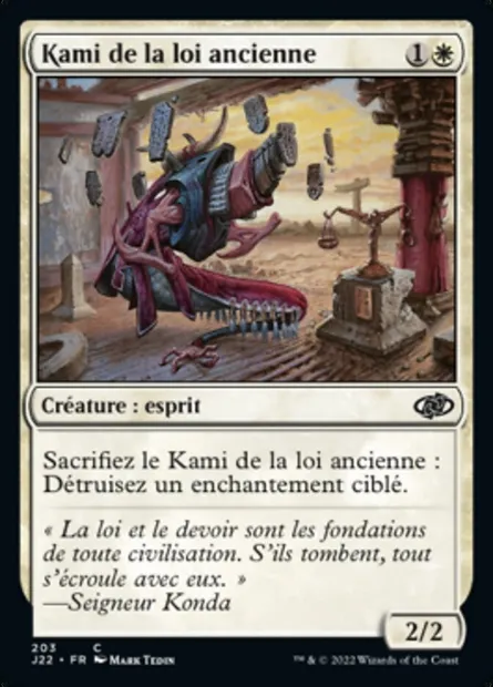Kami de la loi ancienne, carte Magic J22 203 — extension Jumpstart 2022