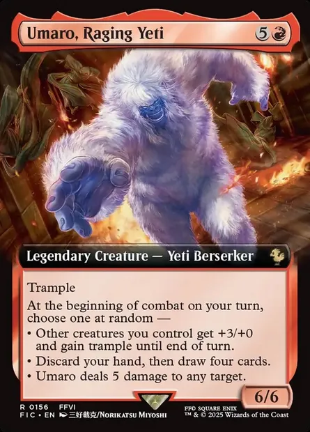 Umaro, Raging Yeti, Magic card FIC 156 — Final Fantasy Commander set