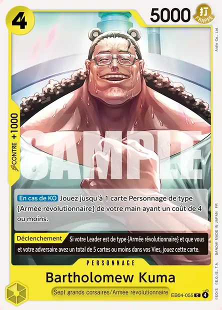 Bartholomew Kuma, carte One Piece EB04-055 — extension EGGHEAD CRISIS