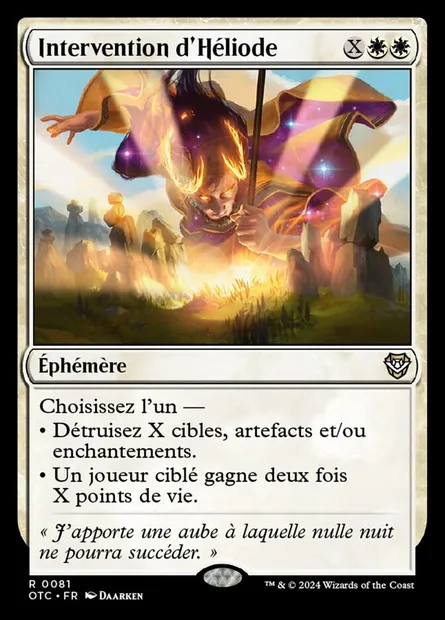 Intervention d'Héliode, carte Magic OTC 81 — extension Outlaws of Thunder Junction Commander