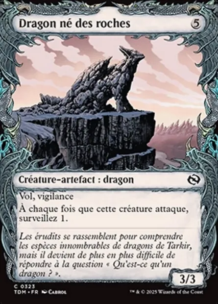 Dragon né des roches, carte Magic TDM 323 — extension Tarkir: Dragonstorm