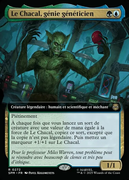 Le Chacal, génie généticien, carte Magic SPM 272 — extension Marvel's Spider-Man