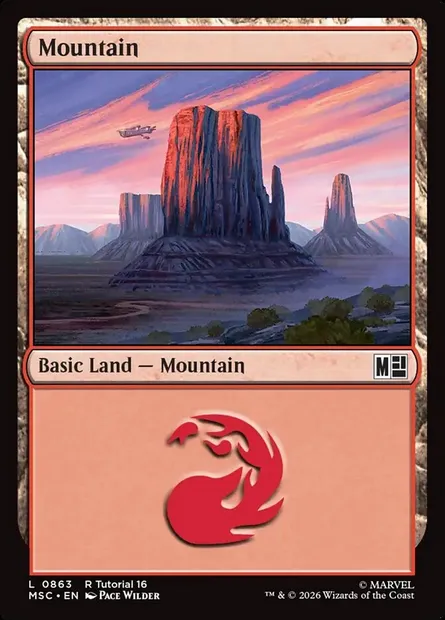 Mountain, Magic card MSC 863 — Marvel Super Heroes Commander set