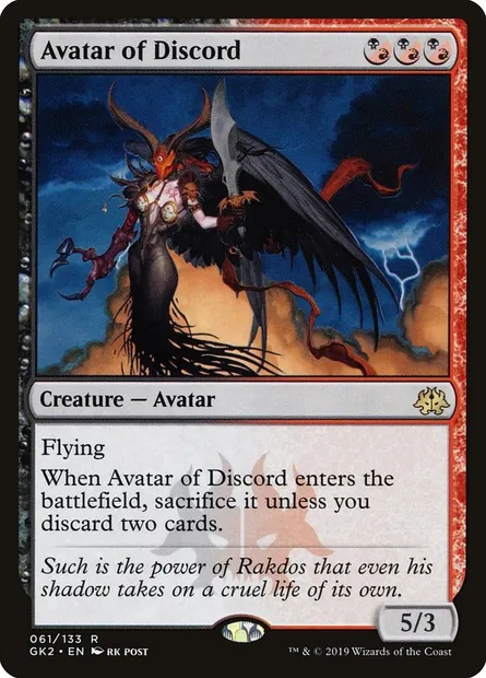Avatar of Discord, Magic card GK2 61 — RNA Guild Kit set