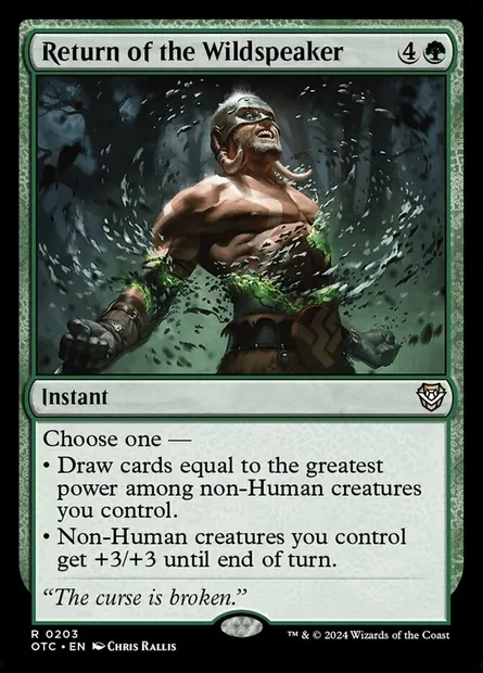 Return of the Wildspeaker, Magic card OTC 203 — Outlaws of Thunder Junction Commander set