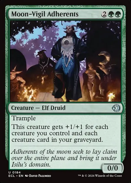 Moon-Vigil Adherents, Magic card ECL 184 — Lorwyn Eclipsed set