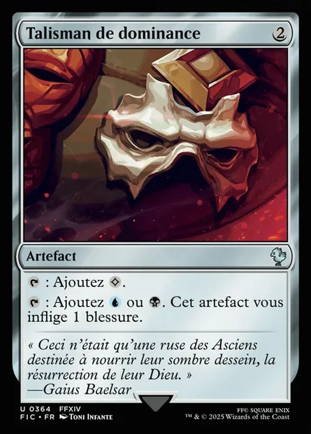 Talisman de dominance, carte Magic FIC 364 — extension Final Fantasy Commander