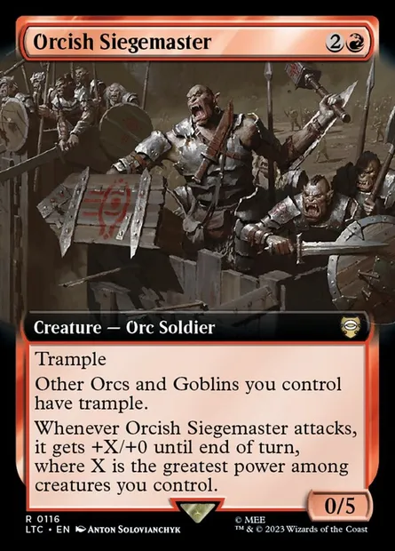 Orcish Siegemaster, Magic card LTC 116 — Tales of Middle-earth Commander set