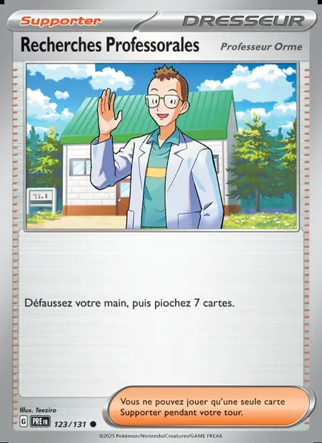 Recherches Professorales, carte Pokémon PRE 123 — extension Évolutions Prismatiques