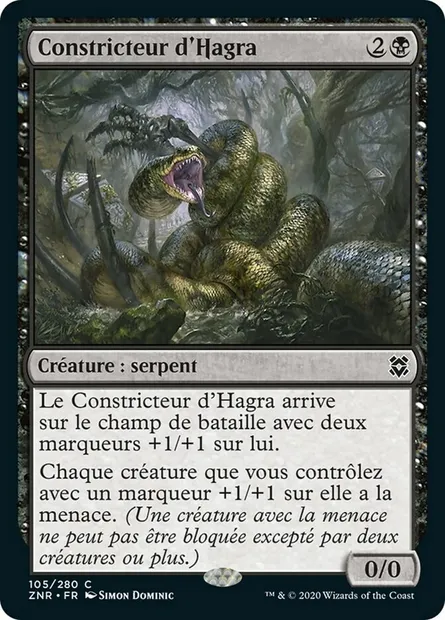 Constricteur d'Hagra, carte Magic ZNR 105 — extension Renaissance de Zendikar