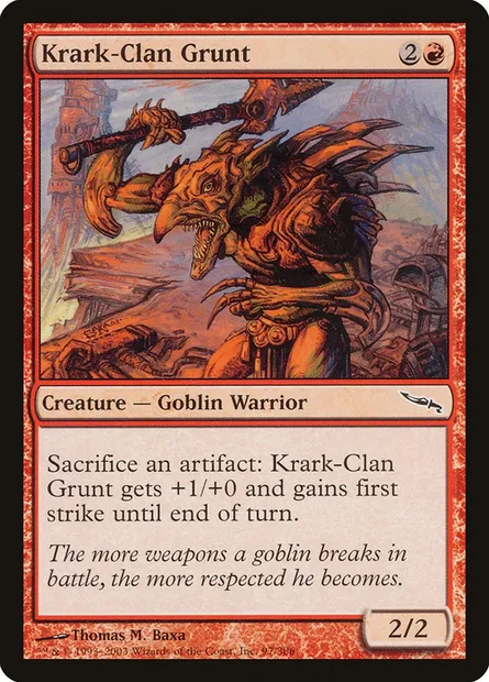 Grognard du clan Krark, carte Magic MRD 97 — extension Mirrodin